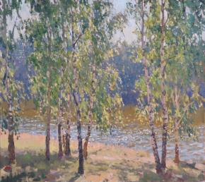 Yaroslav Zyablov. Birchs beside water 