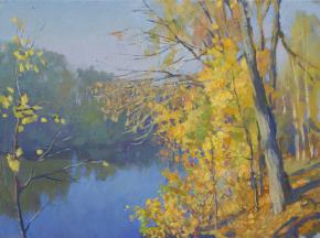 Yaroslav Zyablov. Yellow leaves by the blue water.